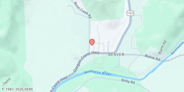 Map showing Nestucca Pass It On Pantry at 24425 Bunn Creek Rd, Beaver, OR