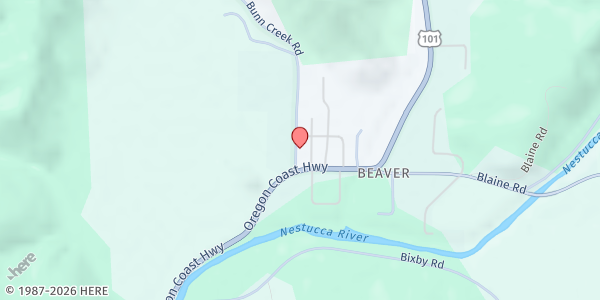 Map showing Nestucca Pass It On Pantry at 24425 Bunn Creek Rd, Beaver, OR