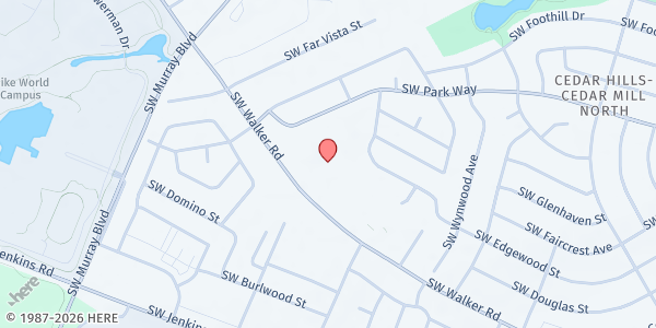 Map showing Holy Trinity Food Closet at 13715 SW Walker Rd, Beaverton, OR