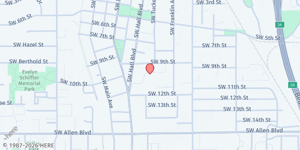 Map showing Loaves & Fishes - Beaverton at 5550 SW Hall Blvd, Beaverton, OR