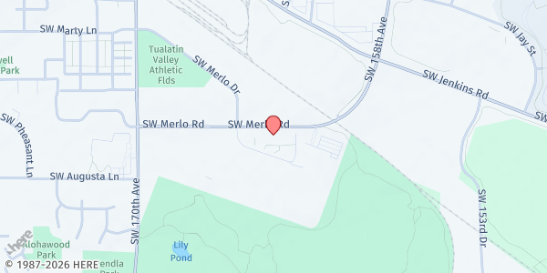 Map showing Merlo Station Free Food Market at 2032 Sw Merlo Ct, Beaverton, OR