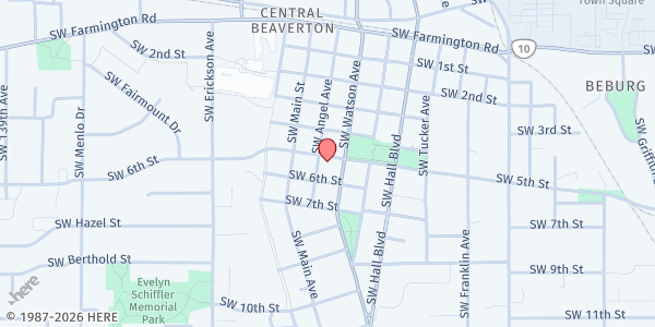 Map showing Unity Of Beaverton - Food Distribution Center at 12650 SW 5th St, Beaverton, OR
