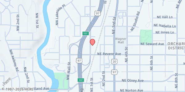 Map showing Shepherd's House at 1854 NE Division Street, Bend, OR