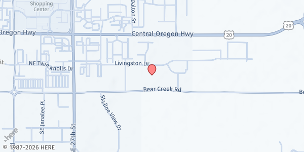 Map showing Water Church at 21300 Bear Creek Road, Bend, OR