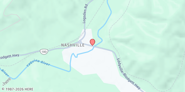 Map showing Coastal Range Food Bank - Blodgett at 11663 Nashville Rd, Blodgett, OR