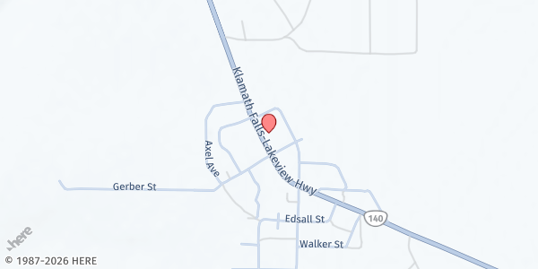 Map showing Standing Stone Church (CMA Bly Chapel) at 61125 Highway 140 E, Bly, OR