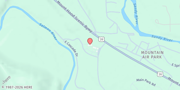 Map showing Hoodland Senior Center at 65000 E Highway 26, Brightwood, OR