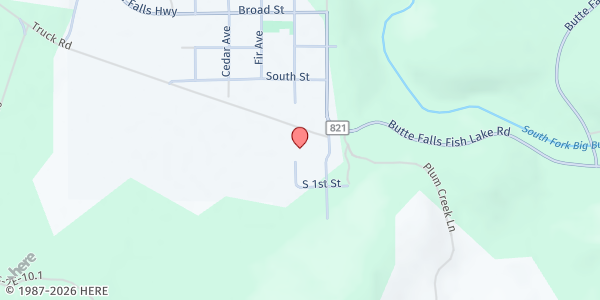Map showing Healthy Mobile Pantry - Butte Falls (The Landing) at 800 Laurel Ave, Butte Falls, OR