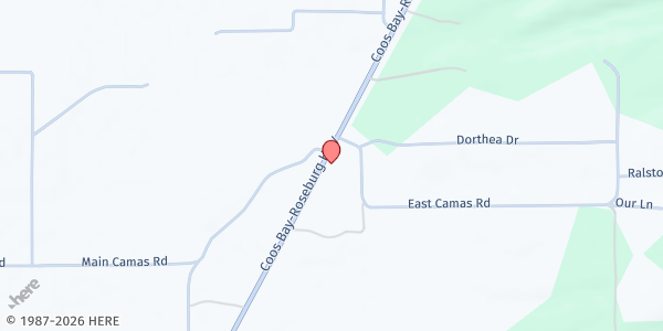 Map showing Outpost Mobile Food Center - Camas Valley at 18340 Highway 42, Camas Valley, OR