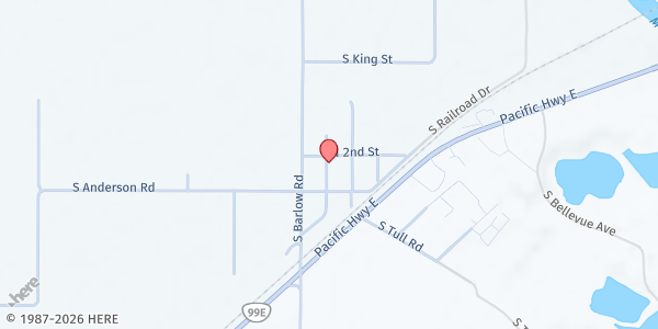 Map showing Barlow Head Start Free Food Market at 109 E. 2nd St, Canby, OR