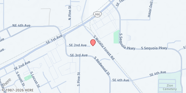 Map showing Bridging Cultures at 1382 SE Third Ave, Canby, OR