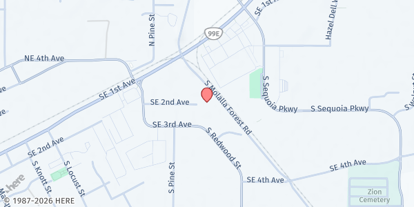 Map showing Bridging Cultures at 1382 SE Third Ave, Canby, OR