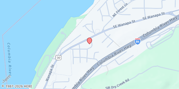 Map showing FISH Cascade Locks at 140 SW WaNaPa Street, Cascade Locks, OR