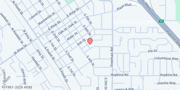 Map showing Central Point Food Pantry (CFP) at 399 S. 5th, Central Point, OR