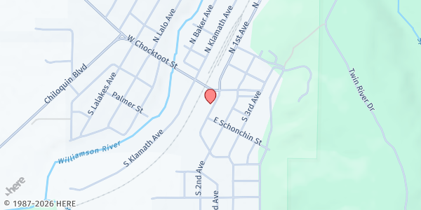 Map showing Chiloquin Care Program at 225 Hwy 422 S., Chiloquin, OR