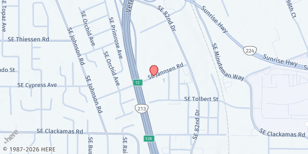 Map showing The Father's Heart Street Ministry at 8899 SE Jannsen Rd, Clackamas, OR