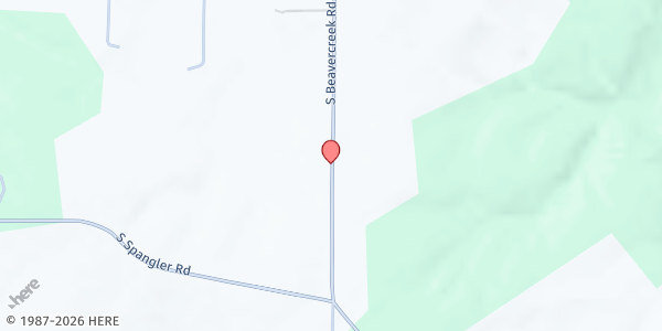 Map showing Beavercreek United Church of Christ at 23345 Beavercreek Road, Clarkes, OR