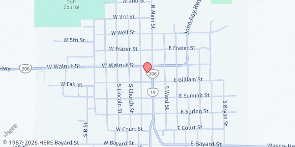 Map showing CAPECO Rural Produce Program - Condon at 117 S Main, Condon, OR