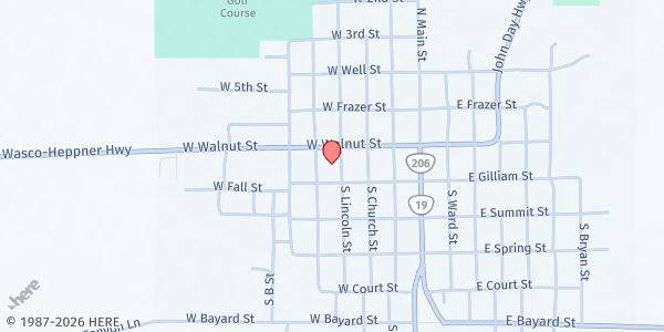 Map showing Condon Food Pantry at 103 S Lincoln Street, Condon, OR