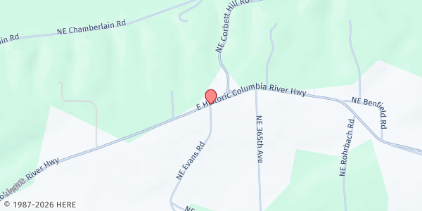 Map showing Columbia Gorge Helping Hands Food Salvage - Corbett at 37493 Grange Hall Rd., Corbett, OR