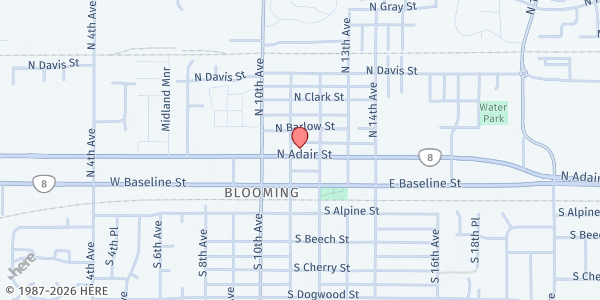 Map showing Centro Cultural Free Food Market at 1110 N Adair Street, Cornelius, OR