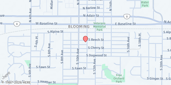 Map showing Cornelius United Methodist Church at 1095 S Beech St, Cornelius, OR