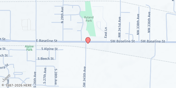 Map showing Open Door Counseling EFB at 34420 SW Tualatin Valley Hwy., Cornelius, OR