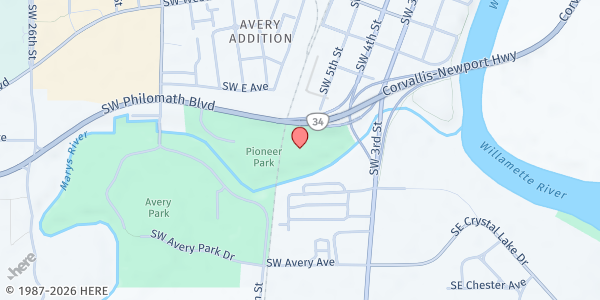 Map showing Mary's River Gleaners at 1300 Sw Philomath Blvd, Corvallis, OR