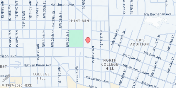 Map showing St. Vincent de Paul Pantry - Corvallis at 501 NW 25th Street, Corvallis, OR