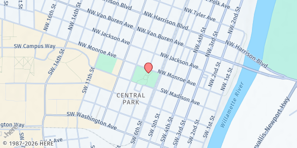 Map showing Stone Soup Corvallis Inc.- First Christian at 602 Sw Madison Ave, Corvallis, OR