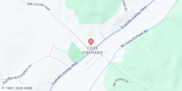 Map showing Cove Orchard Pantry at 3928 N Lincoln, Cove Orchard, OR