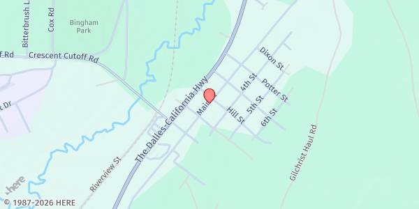 Map showing Ponderosa Christian Fellowship at 135836 Main Street, Crescent, OR