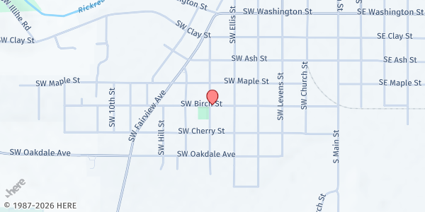 Map showing SDA Dallas at 589 Sw Birch St, Dallas, OR