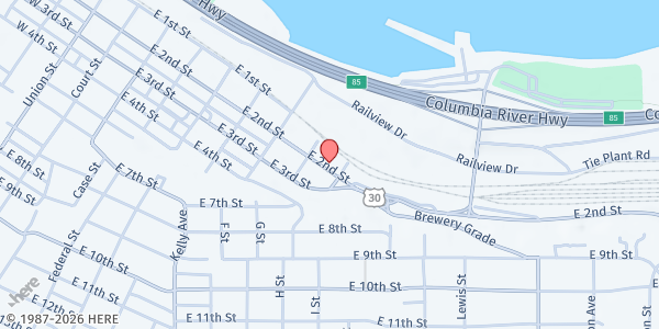 Map showing Salvation Army The Dalles at 811 East 2nd St, The Dalles, OR