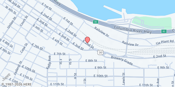 Map showing Salvation Army - The Dalles at 811 East 2nd St, The Dalles, OR