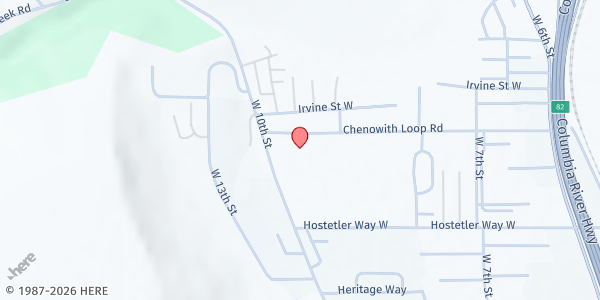 Map showing Wahtonka Food Pantry at 3601 W 10th St, The Dalles, OR