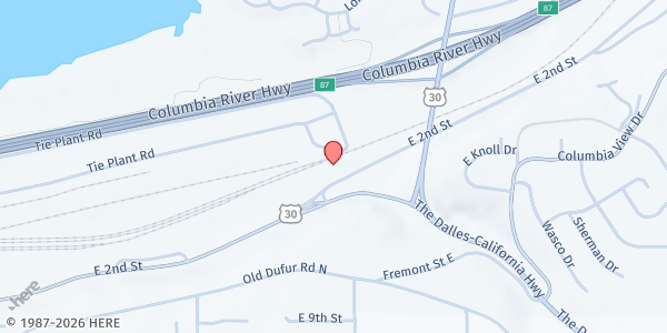 Map showing Windy River Gleaners at 2937 E 2nd #9, The Dalles, OR