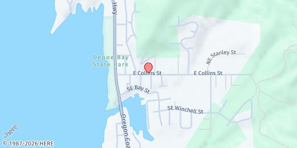 Map showing Depoe Bay Food Pantry at 145 Ne Collins, Depoe Bay, OR
