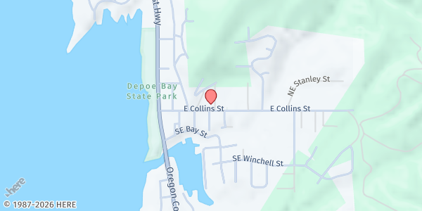 Map showing Depoe Bay Pantry at 145 NE Collins, Depoe Bay, OR