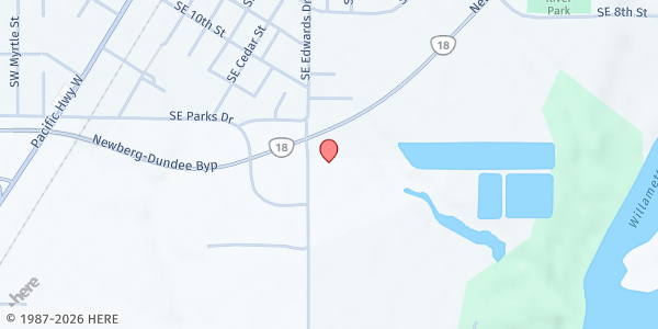 Map showing Promise Pantry at 23330 FullQuartz Landing, Dundee, OR