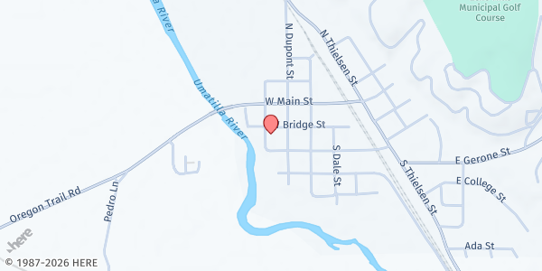 Map showing Chester's Food Pantry (Echo) at 310 West Bridge St, Echo, OR