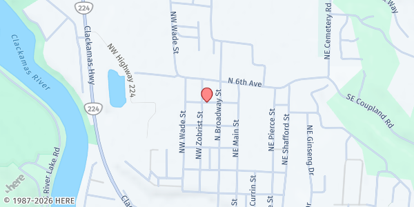 Map showing Estacada Middle School - Classroom S4 at 500 Ne Main St, Estacada, OR