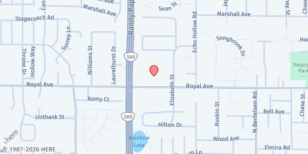 Map showing Bethel Food Pantry at 4445 Royal Avenue, Eugene, OR