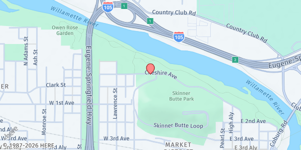 Map showing Free People! at 130 Cheshire Avenue, Eugene, OR