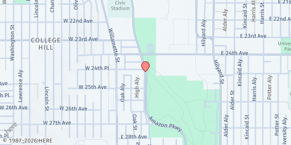 Map showing SVDP First Place Family Center at 4060 Amazon Pkwy., Eugene, OR