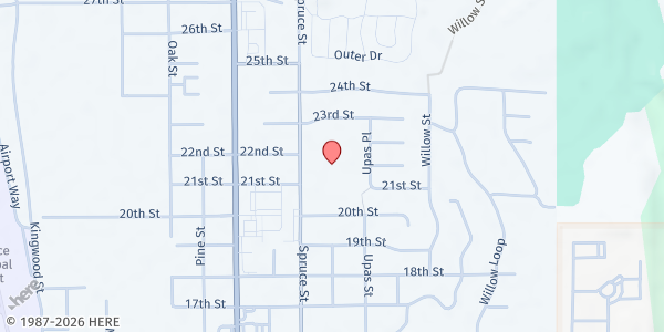 Map showing Florence Food Share at 2190 Spruce St, Florence, OR