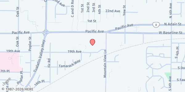 Map showing Forest Grove Spanish SDA at 4021 19th Ave., Forest Grove, OR