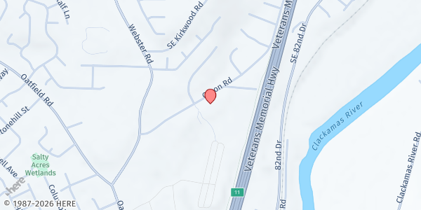 Map showing Gladstone SDA at 8372 Cason Rd, Gladstone, OR