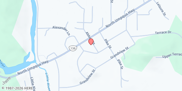 Map showing SDA Glide Helping Hands at 174 Abbott Street, Glide, OR