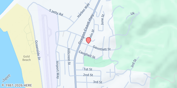 Map showing Christian Help Food Bank at 29813 Colbin St, Gold Beach, OR